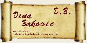 Dina Baković vizit kartica